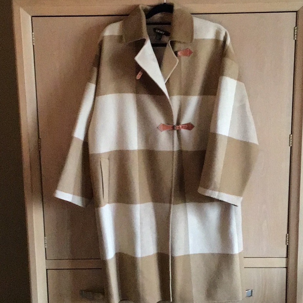 DKNY Camel and Beige Wool coat